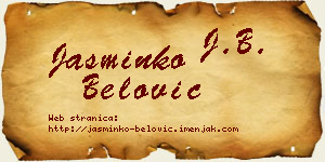 Jasminko Belović vizit kartica